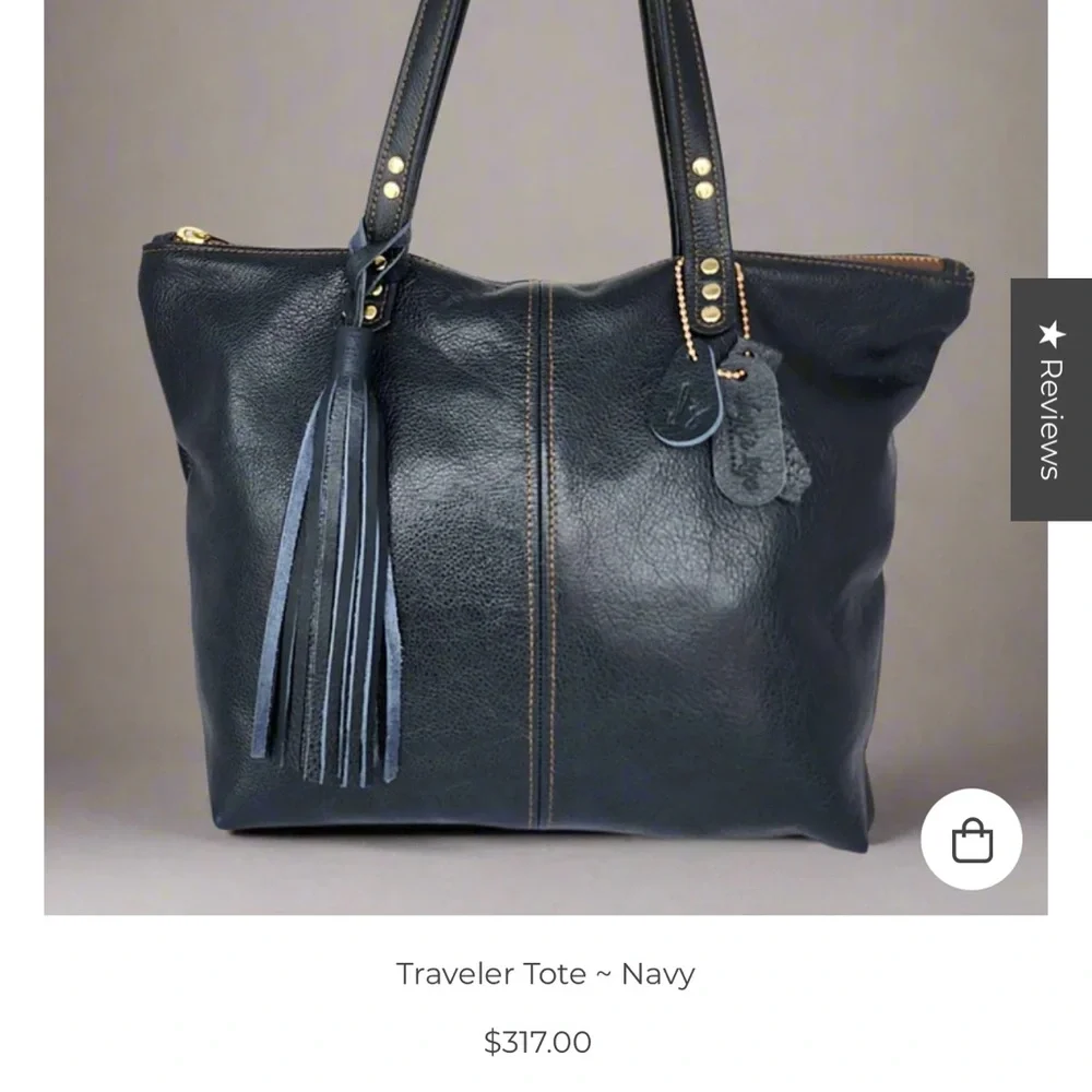 Make an offer! Elegant Black Leather Tote Bag - Picture 1 of 6